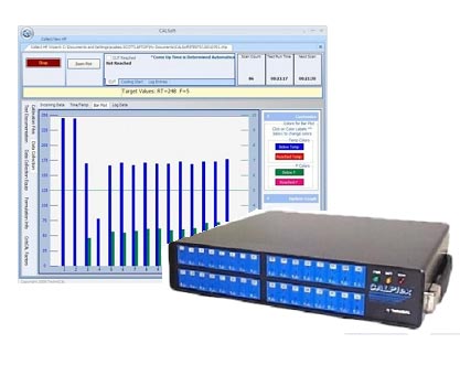 Image showing CALSoft software examples and CALPlex unit