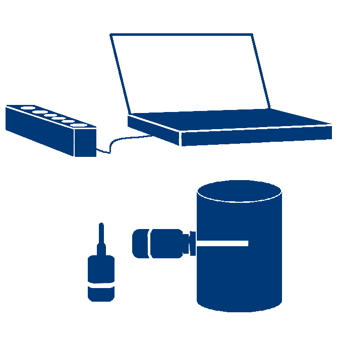 Icon of computer and wireless thermocouple parts