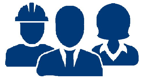 Icon showing a team of 3 people