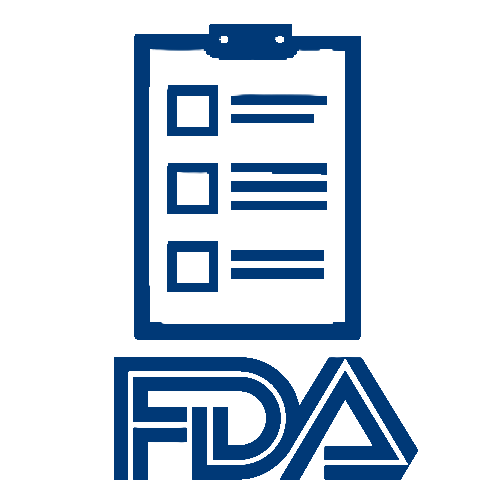Icon showing the FDA logo and a document