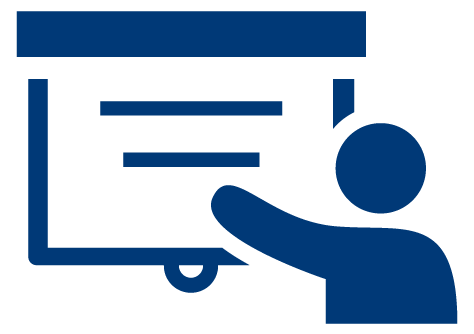 Icon of a person pointing at a board