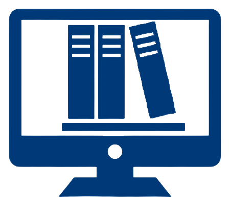 Computer screen showing books