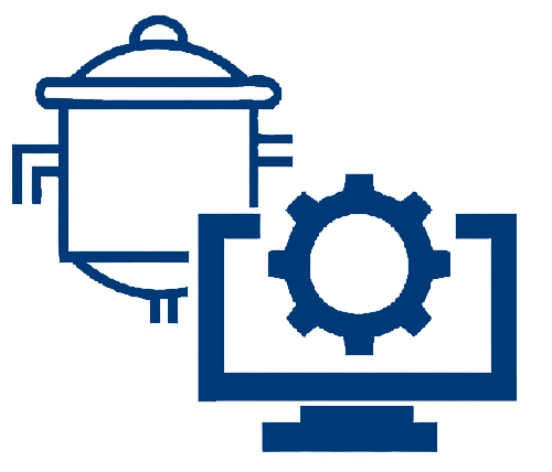 Icon showing technical equipment and a computer screen