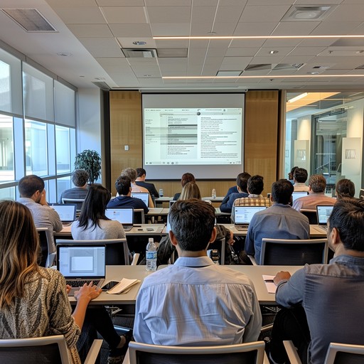 People in a training course classroom